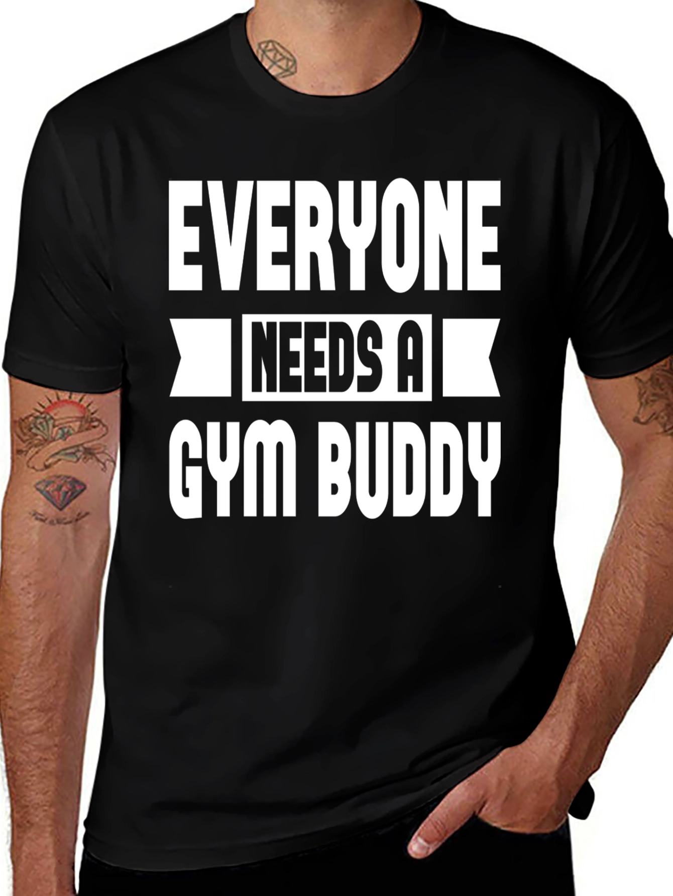 Camiseta Negra Gym Buddy