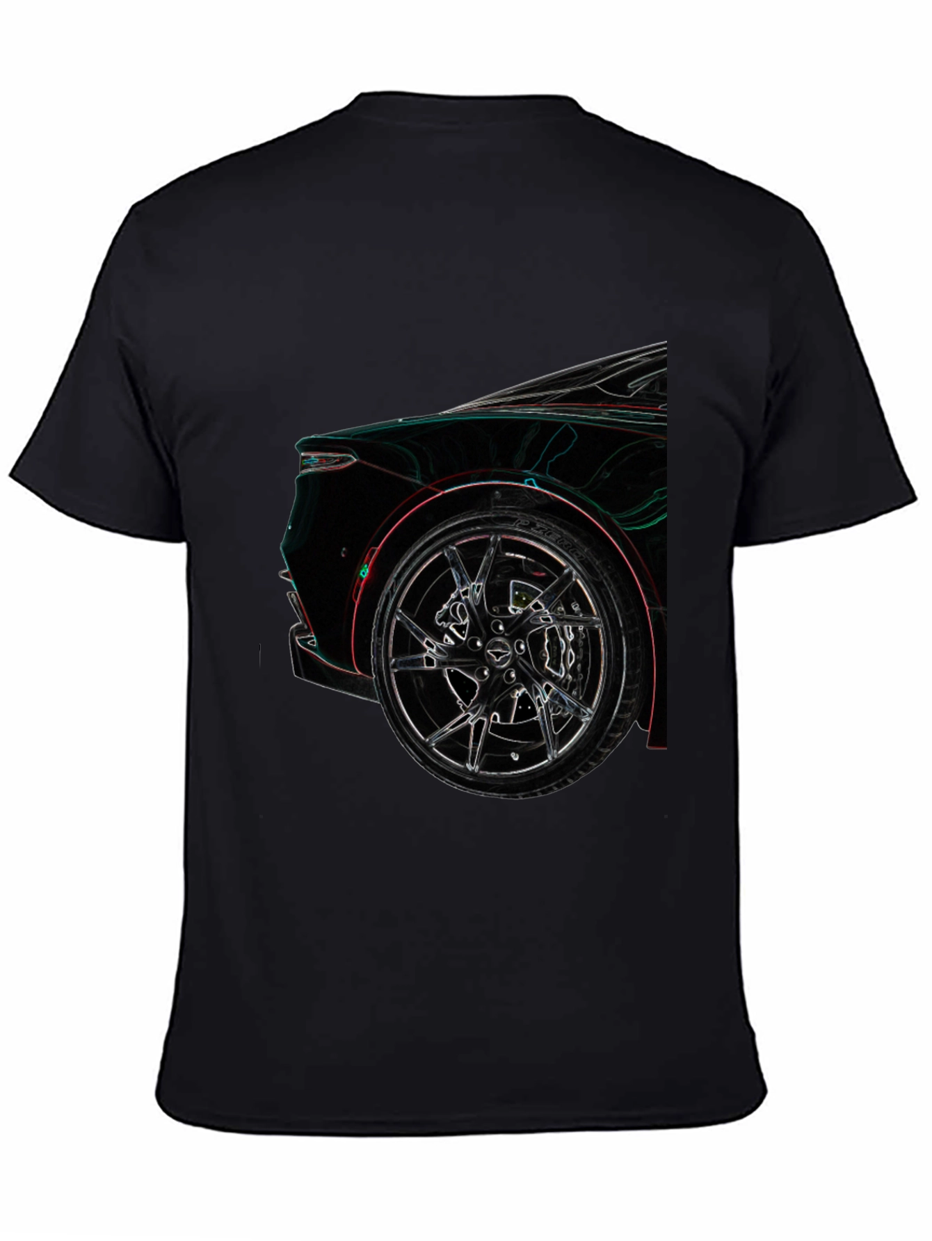 Camiseta Negra con Diseño de Coche Deportivo