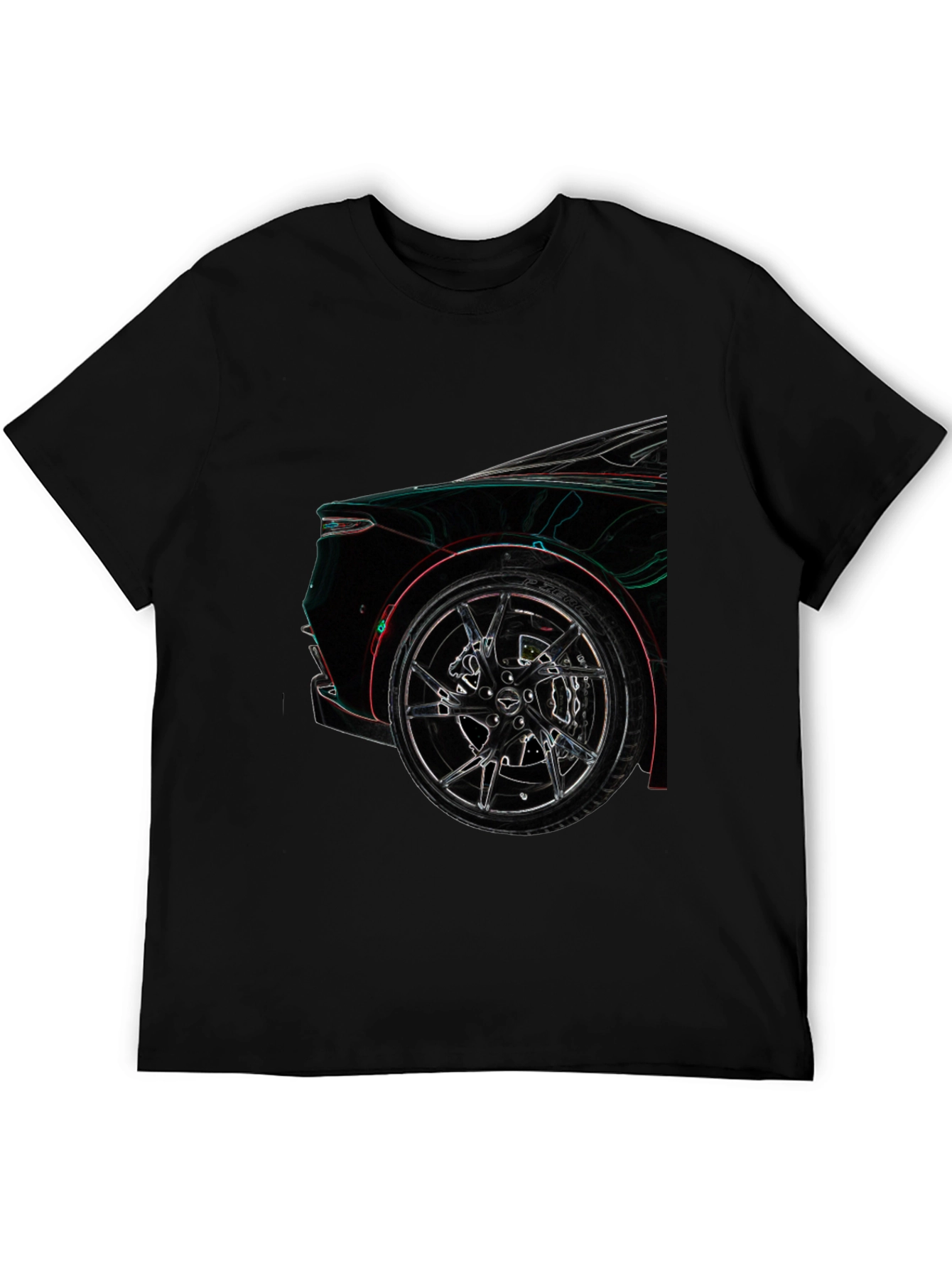Camiseta Negra con Diseño de Coche Deportivo