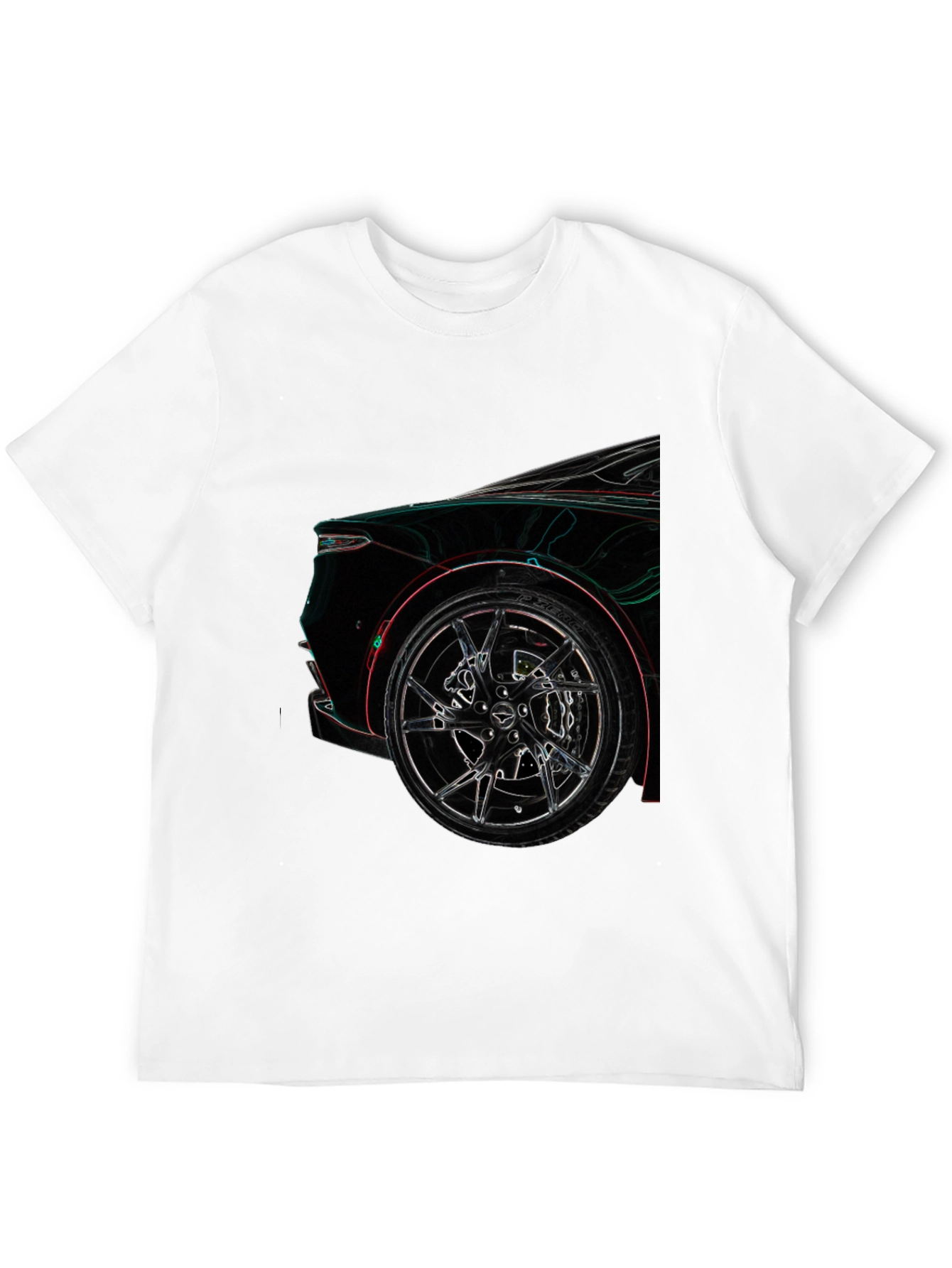 Camiseta Negra con Diseño de Coche Deportivo