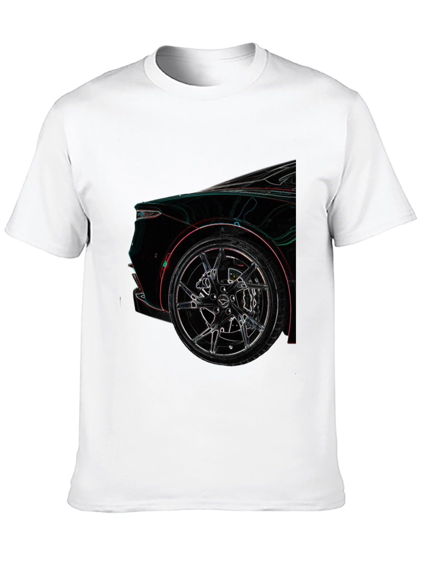 Camiseta Negra con Diseño de Coche Deportivo