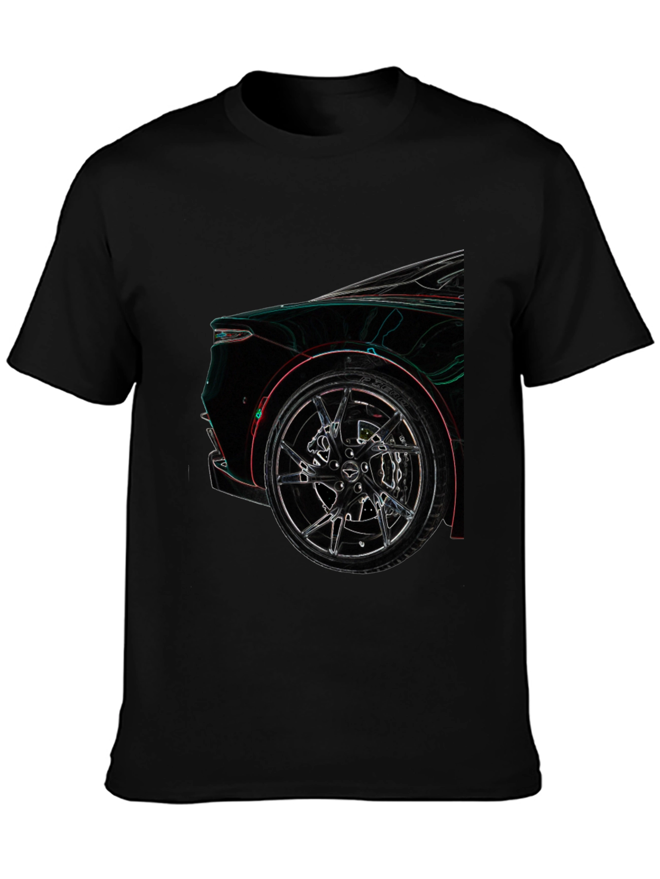 Camiseta Negra con Diseño de Coche Deportivo