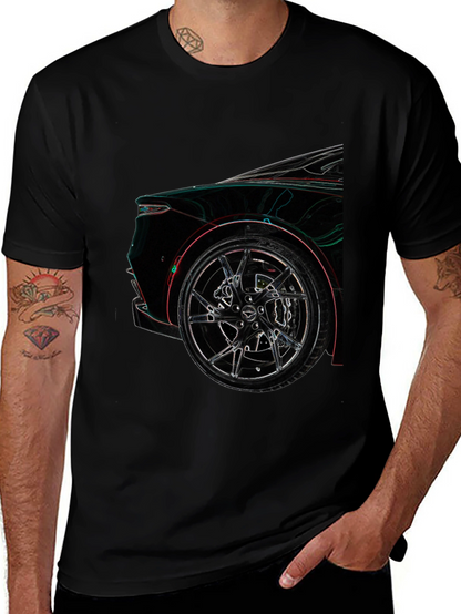 Camiseta Negra con Diseño de Coche Deportivo