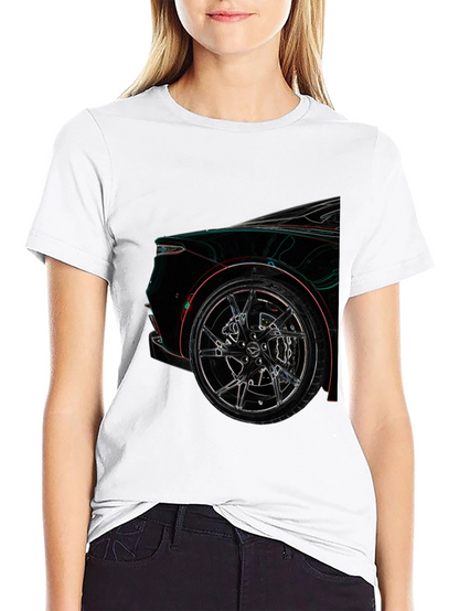 Camiseta Negra con Diseño de Coche Deportivo