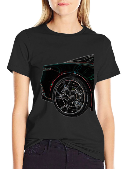 Camiseta Negra con Diseño de Coche Deportivo
