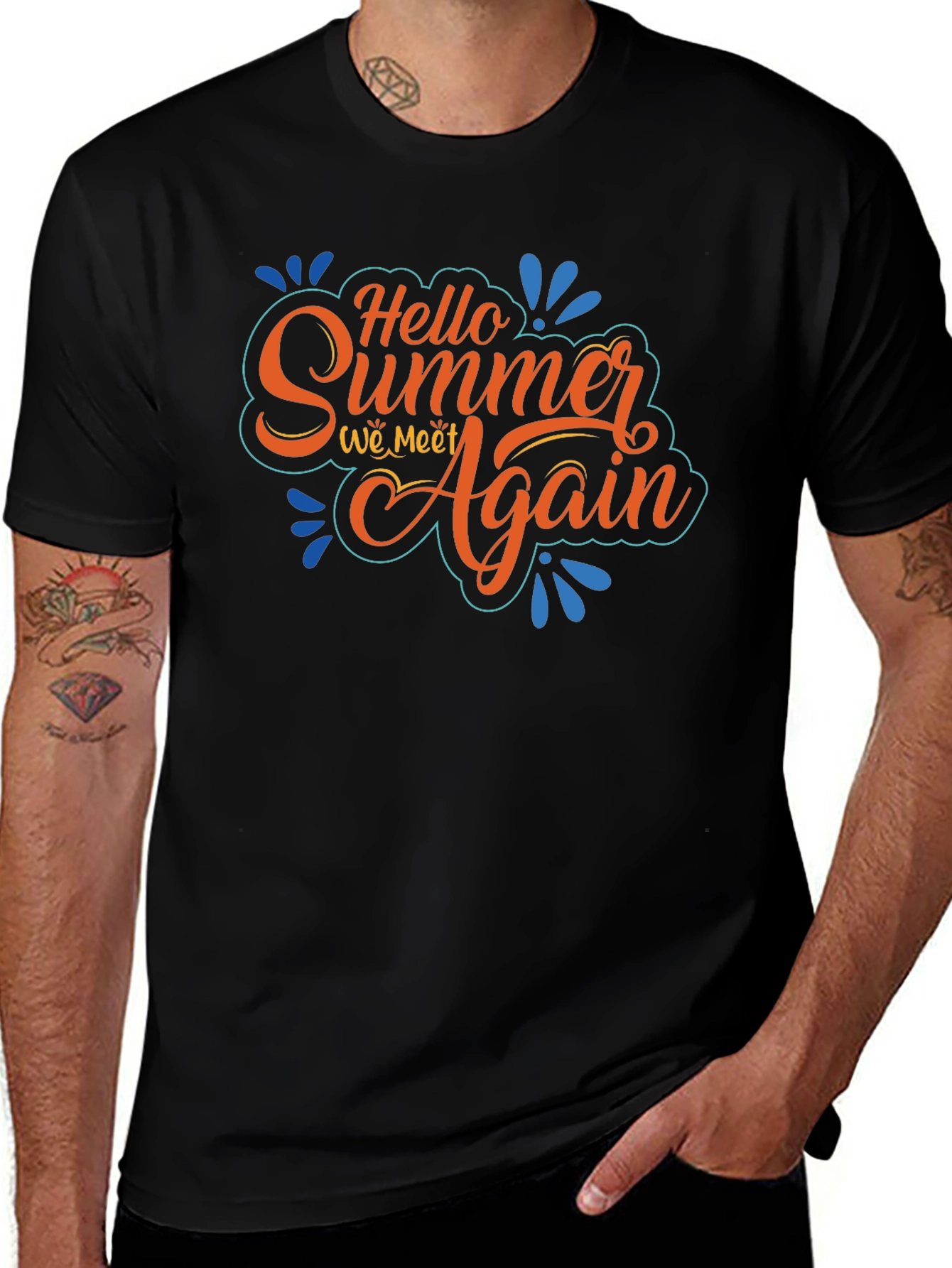 Camiseta Negra Hello Summer We Meet Again