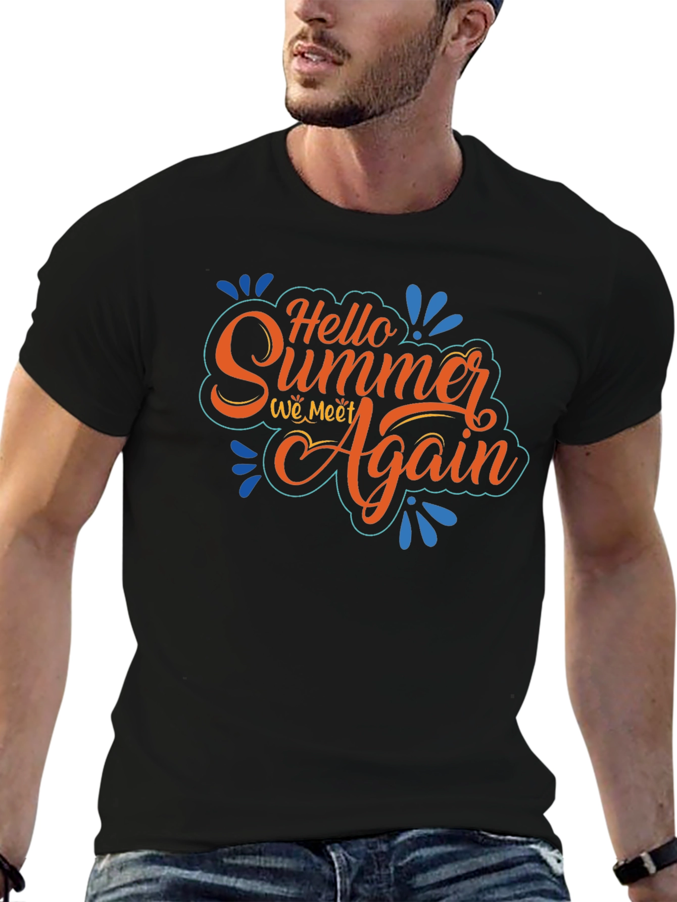 Camiseta Negra Hello Summer We Meet Again