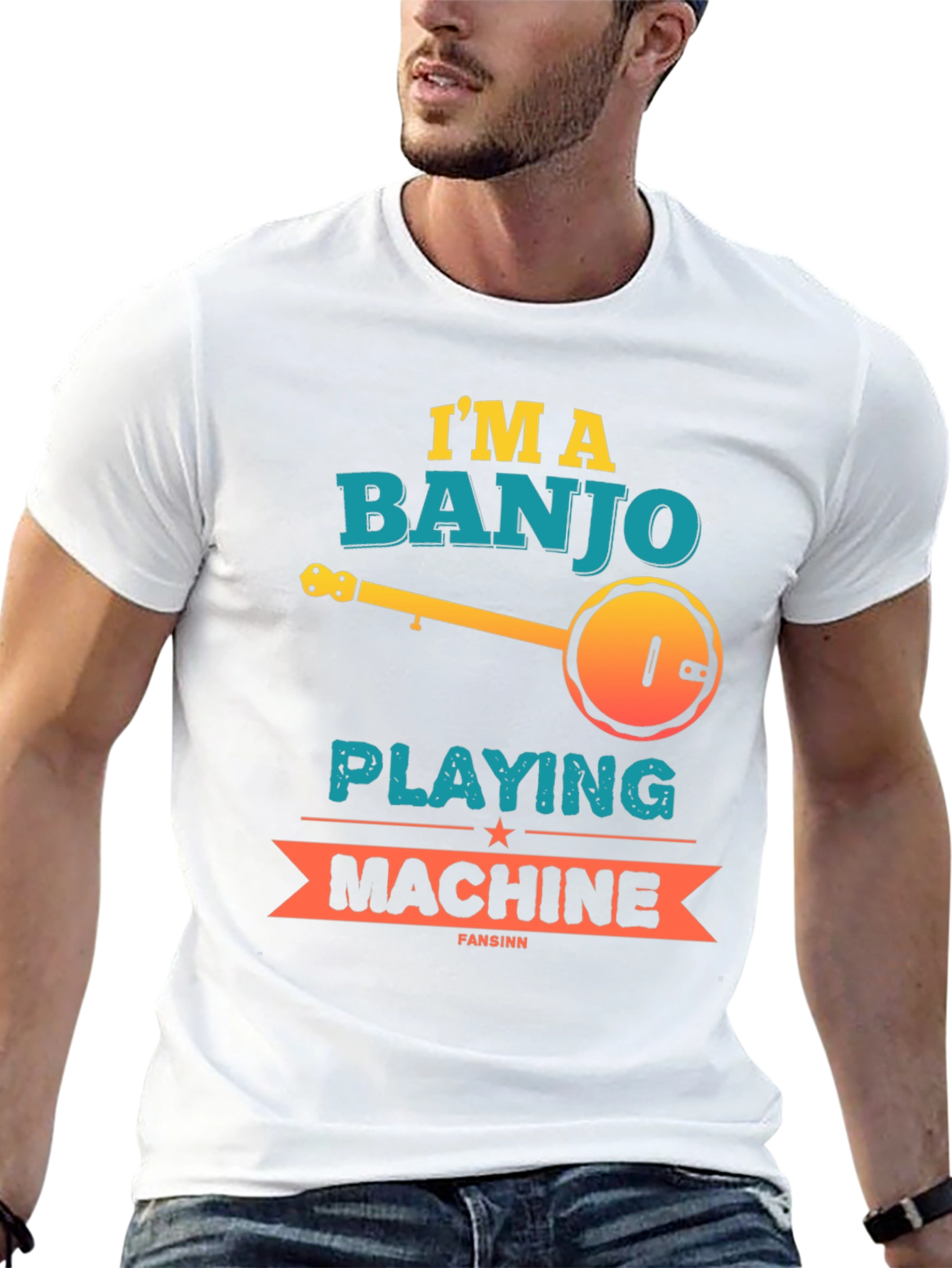 Camiseta Negra Banjo Playing Machine