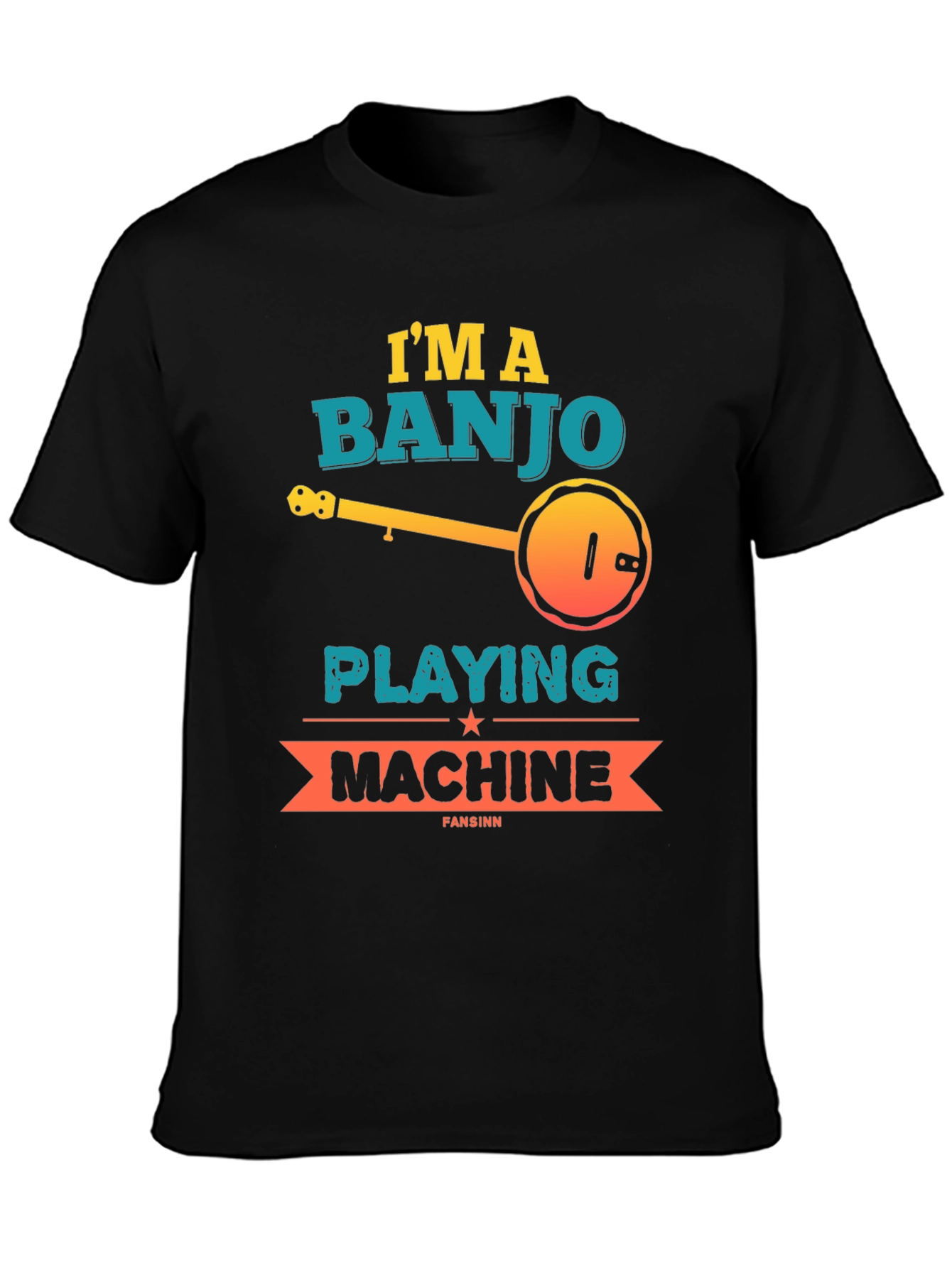 Camiseta Negra Banjo Playing Machine