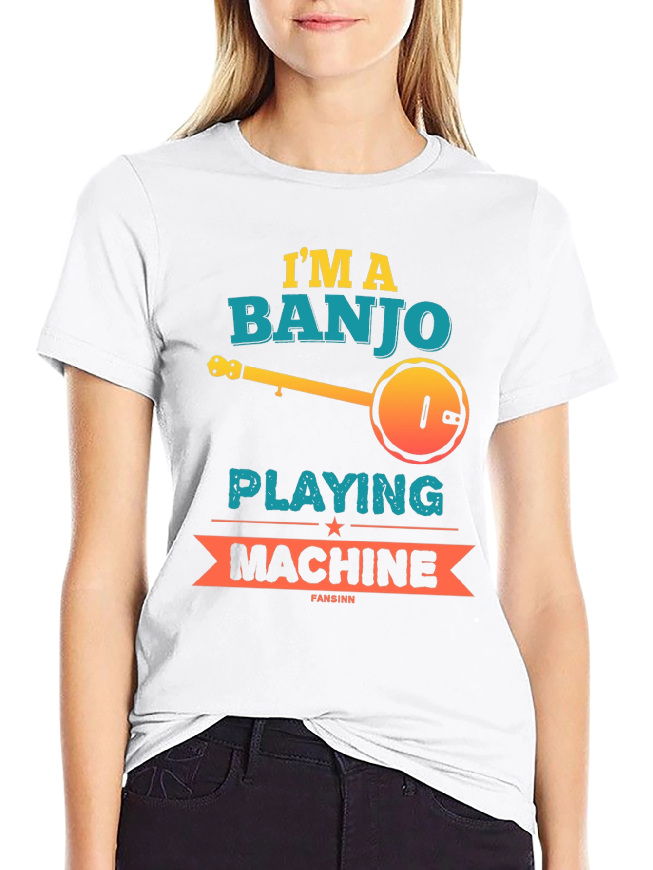 Camiseta Negra Banjo Playing Machine