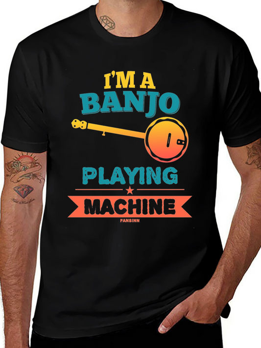Camiseta Negra Banjo Playing Machine