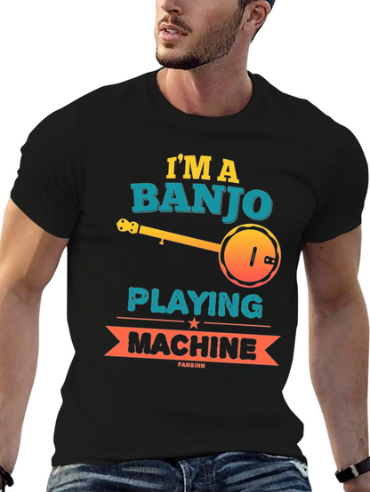 Camiseta Negra Banjo Playing Machine