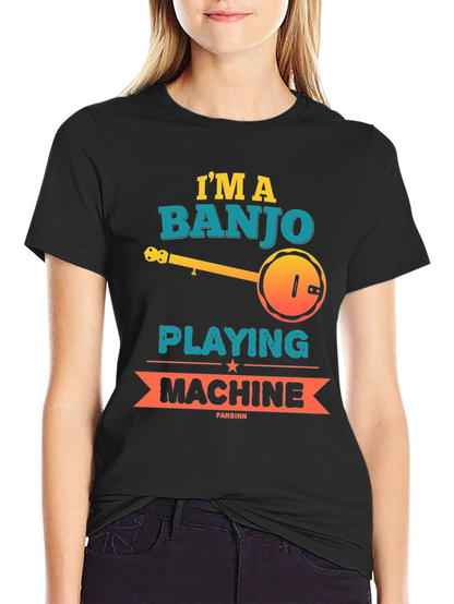 Camiseta Negra Banjo Playing Machine