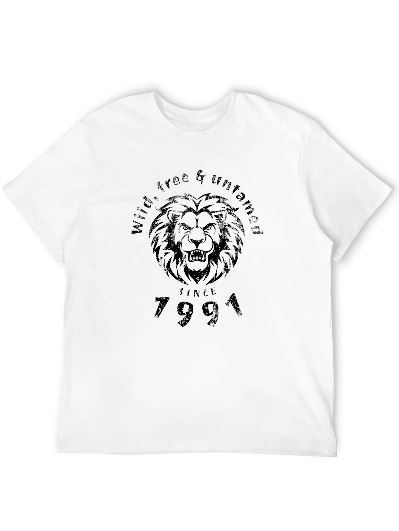 Camiseta Negra León Salvaje Libre Indomable