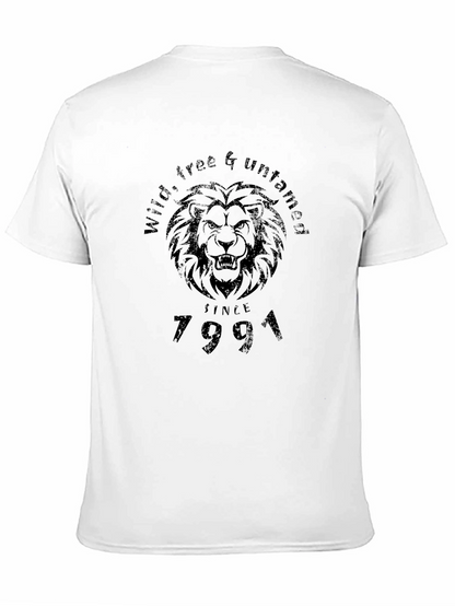Camiseta Negra León Salvaje Libre Indomable