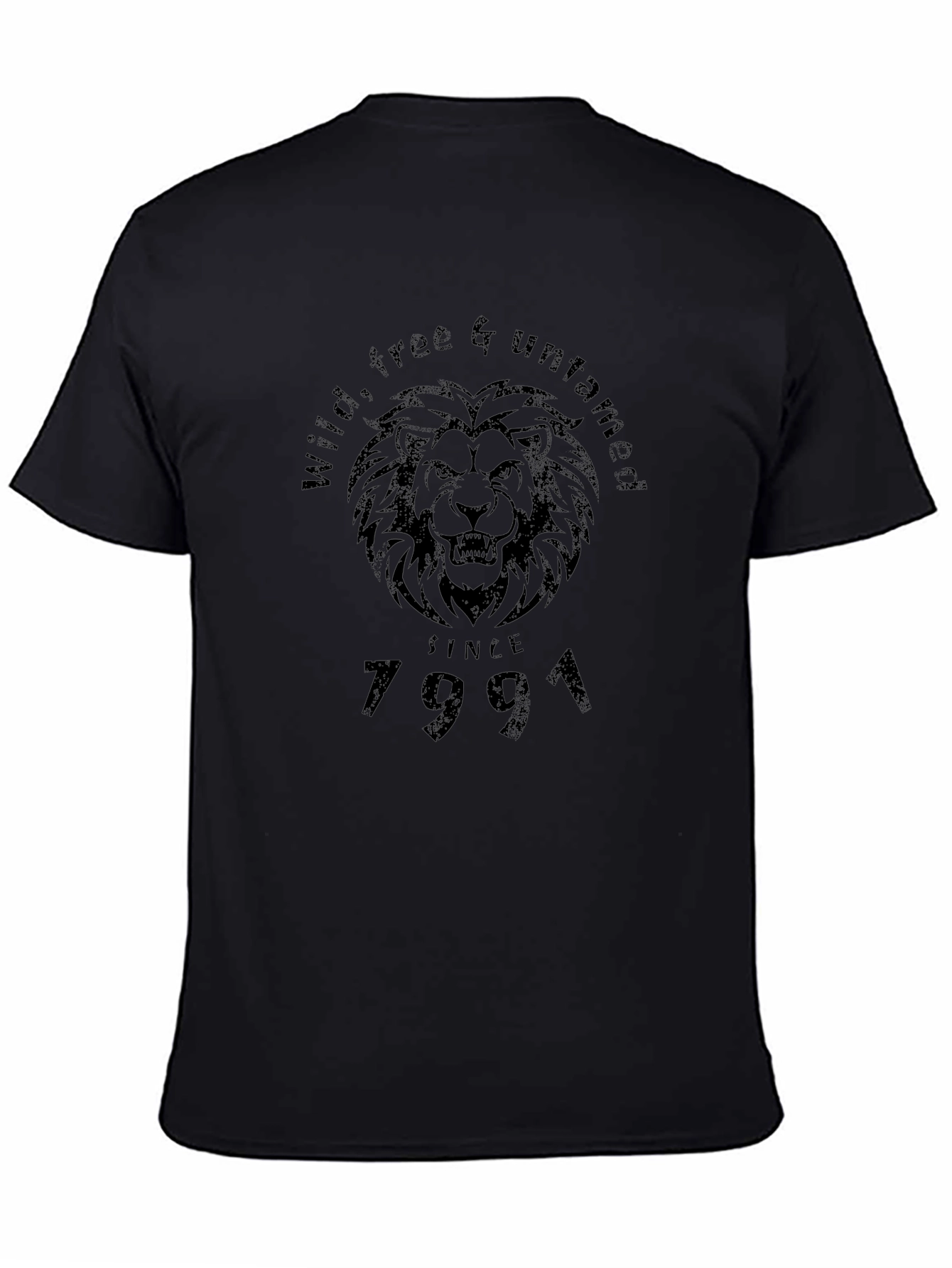 Camiseta Negra León Salvaje Libre Indomable