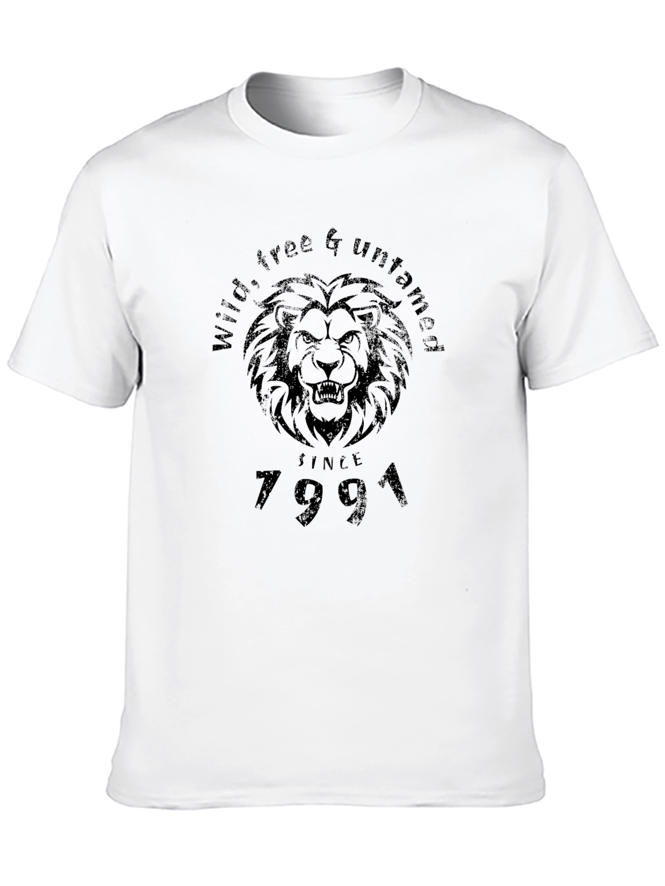 Camiseta Negra León Salvaje Libre Indomable