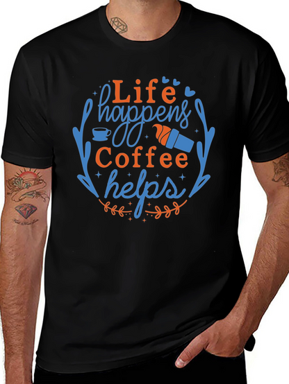 Camiseta Negra con Diseño de Café