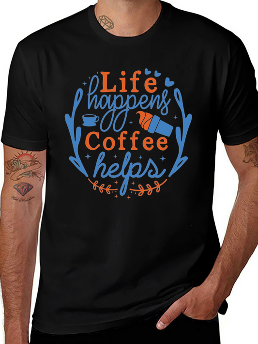 Camiseta Negra con Diseño de Café