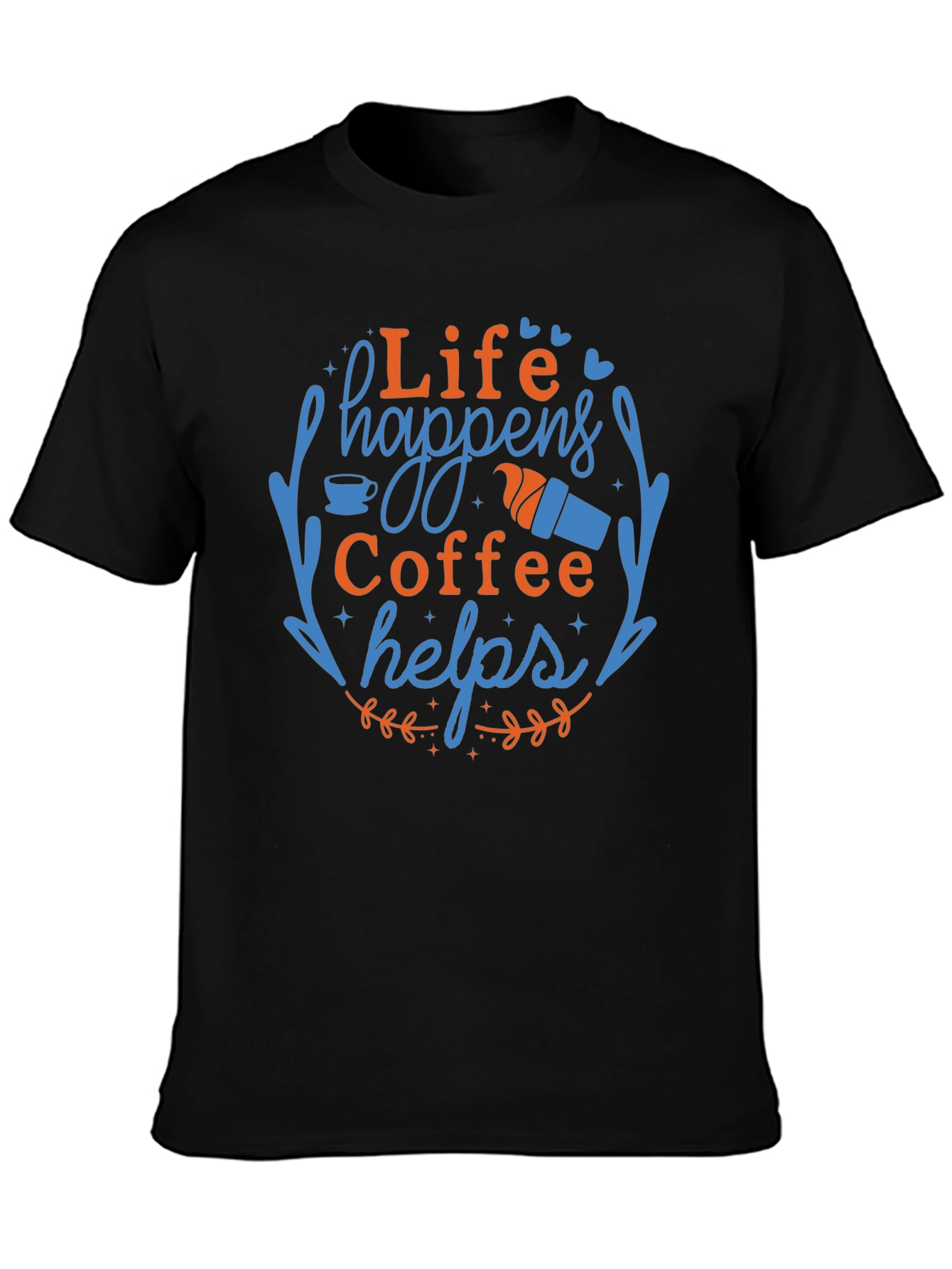 Camiseta Negra con Diseño de Café