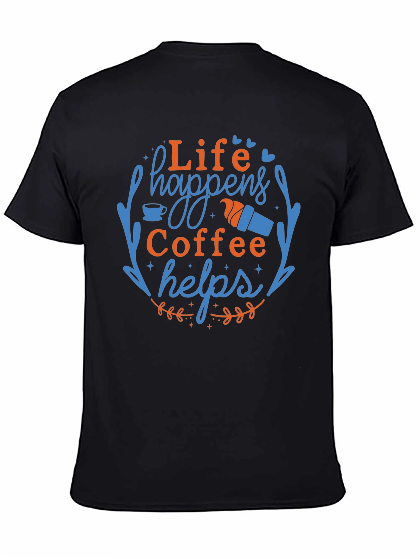 Camiseta Negra con Diseño de Café