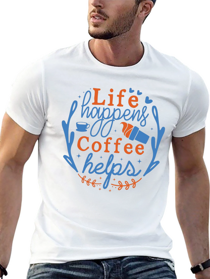 Camiseta Negra con Diseño de Café