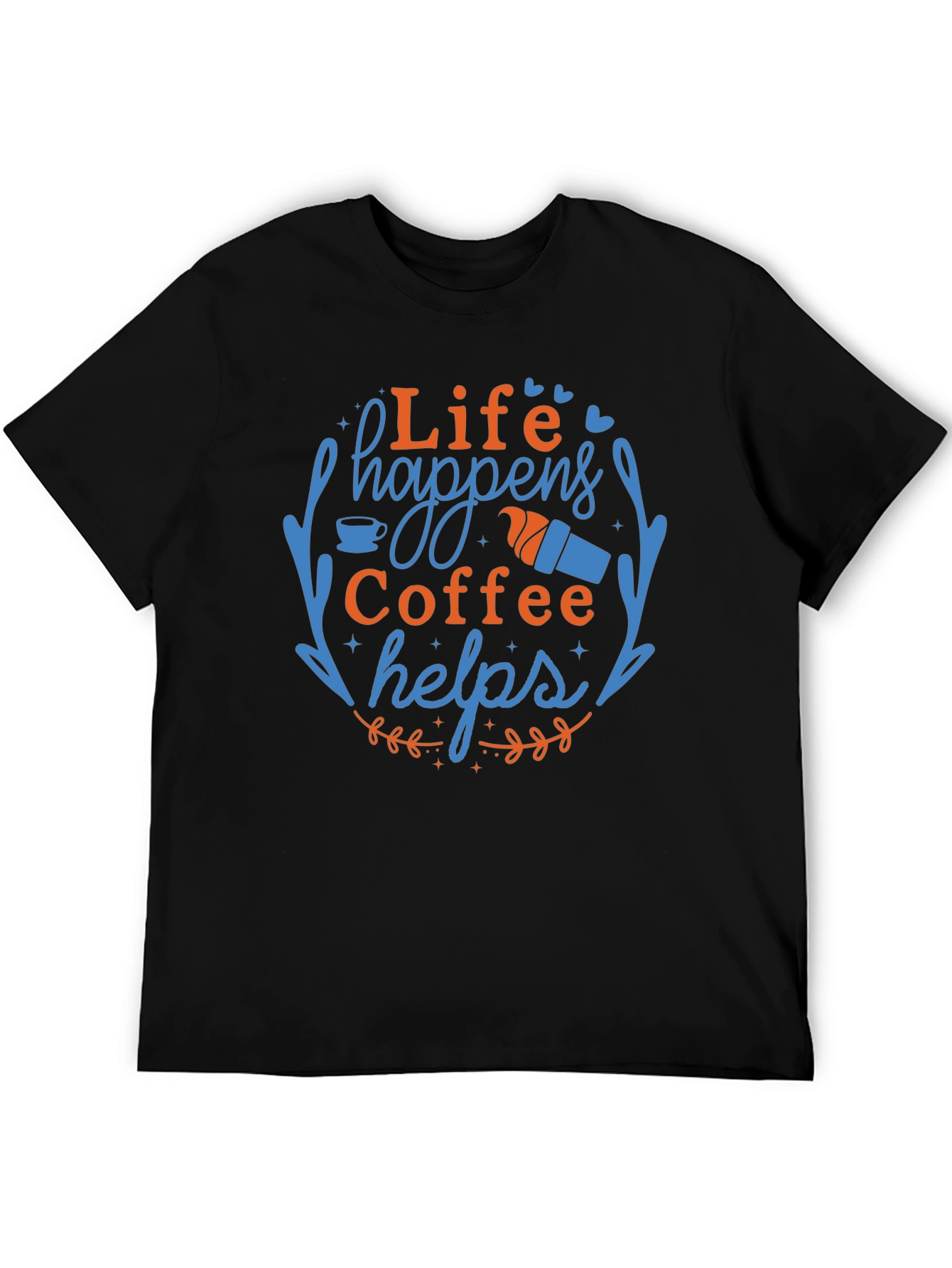 Camiseta Negra con Diseño de Café