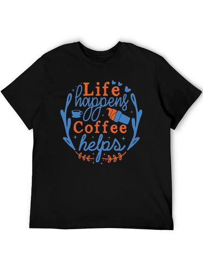 Camiseta Negra con Diseño de Café