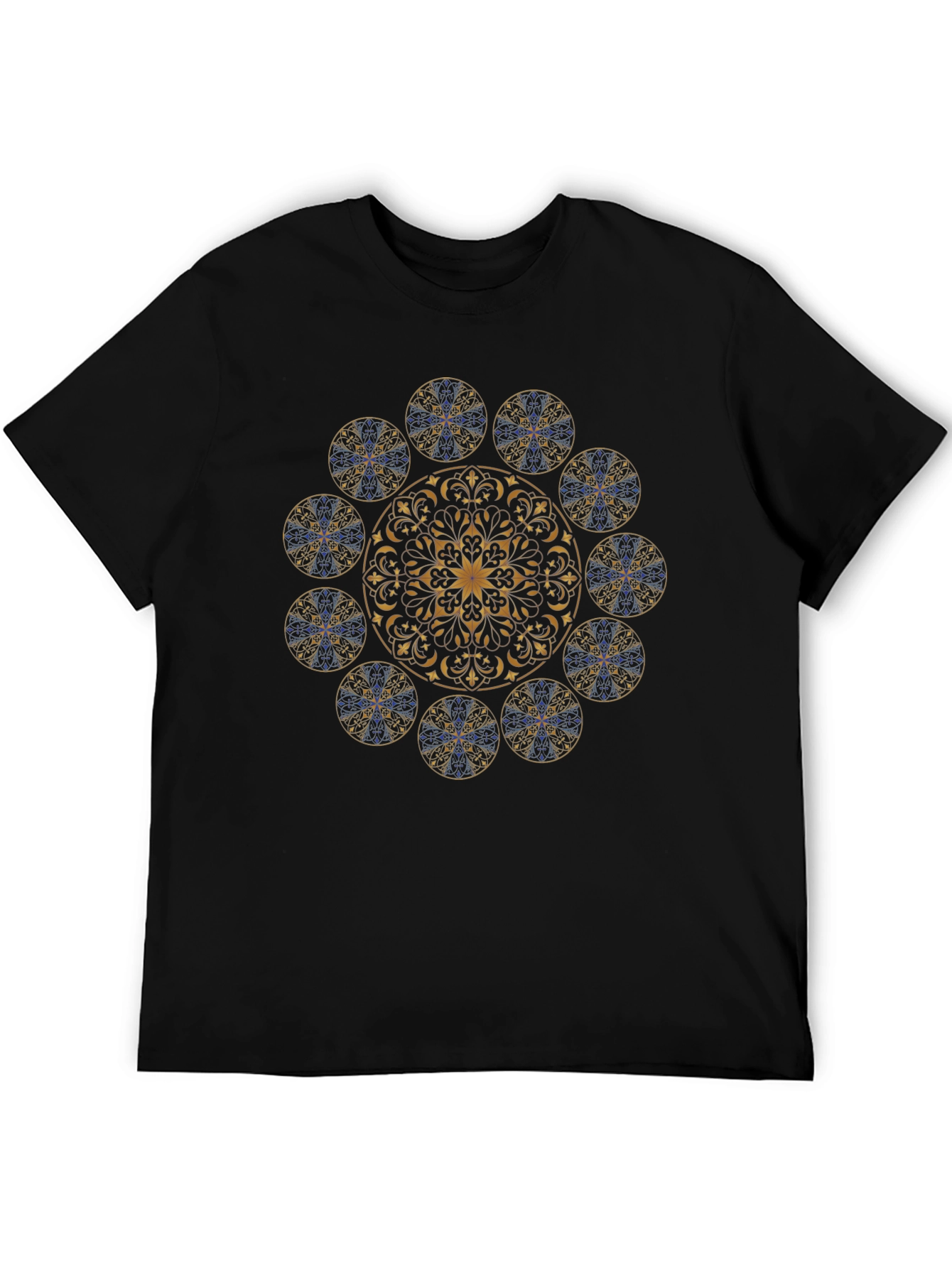 Camiseta Negra Mandala Elegante