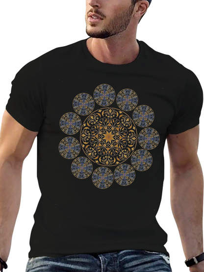 Camiseta Negra Mandala Elegante