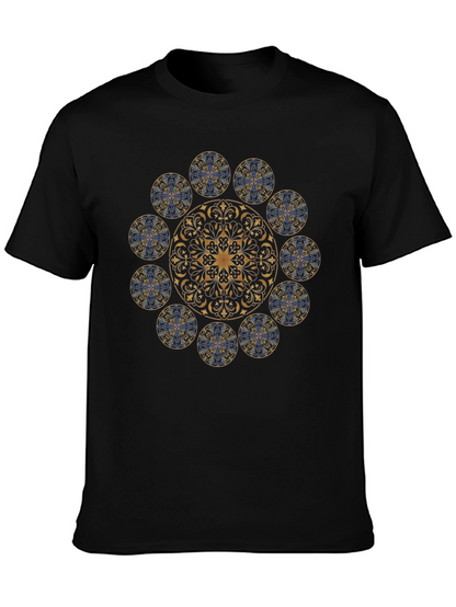 Camiseta Negra Mandala Elegante