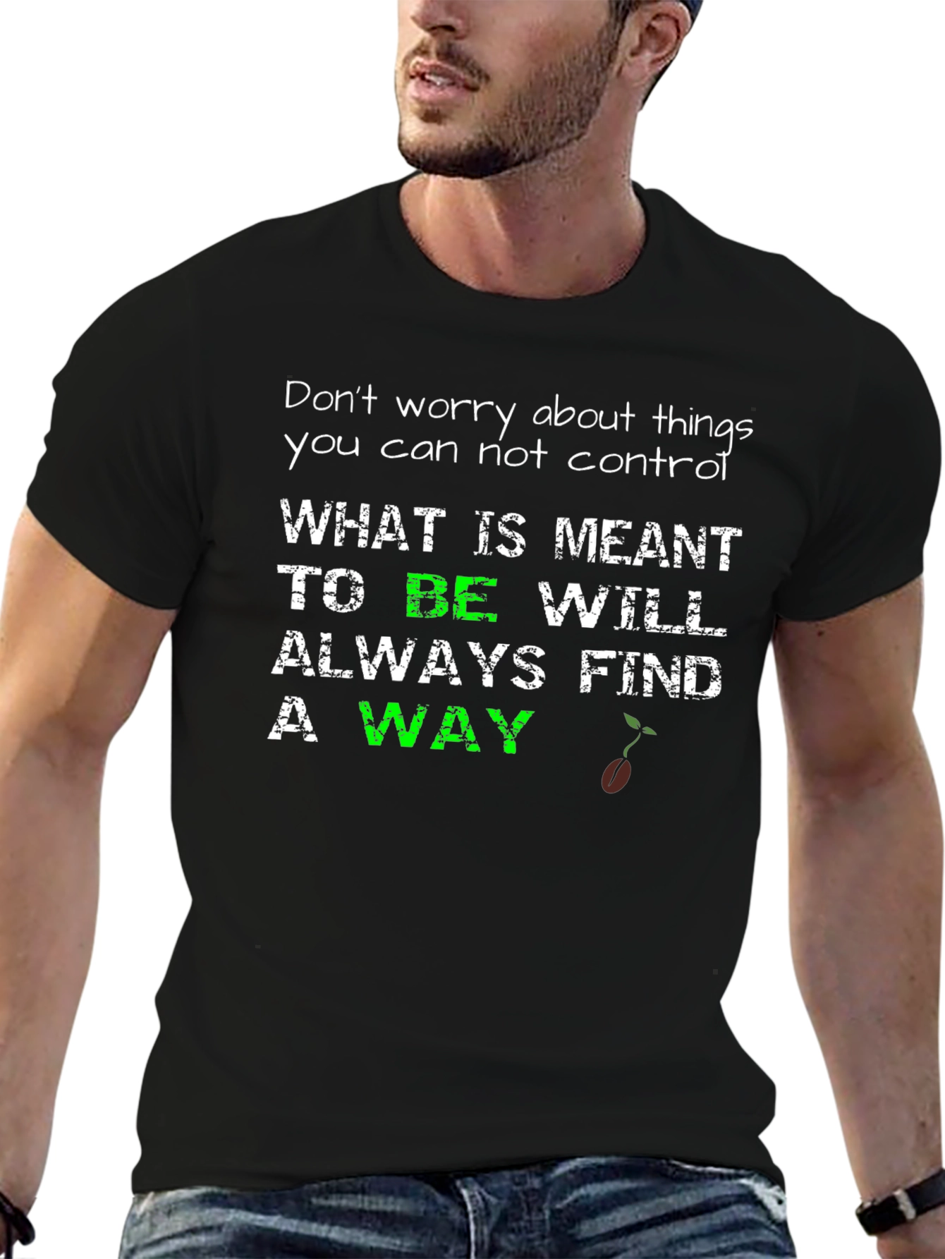 Camiseta Negra con Mensaje Inspirador