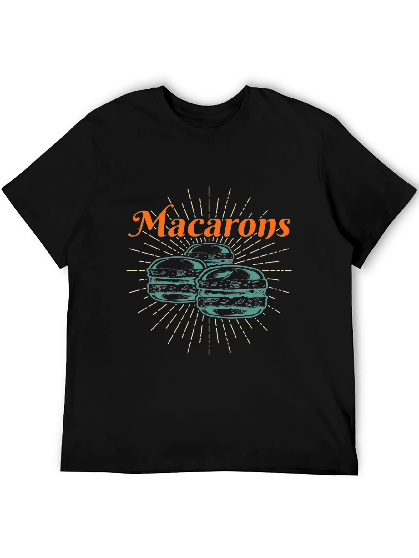 Camiseta Negra Macarons Diseño Original