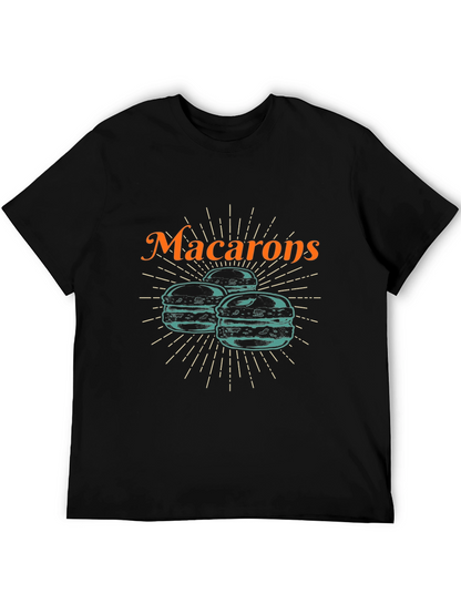 Camiseta Negra Macarons Diseño Original