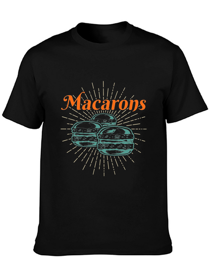 Camiseta Negra Macarons Diseño Original