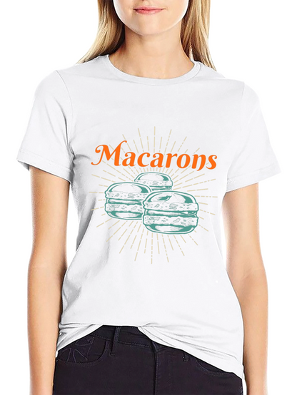 Camiseta Negra Macarons Diseño Original
