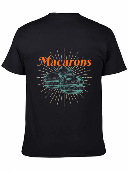 Camiseta Negra Macarons Diseño Original