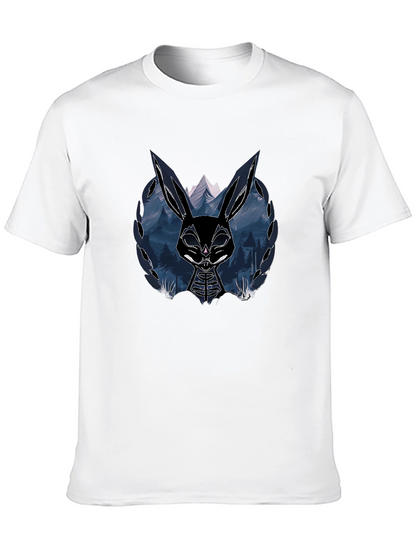Camiseta Negra con Diseño de Conejo Oscuro