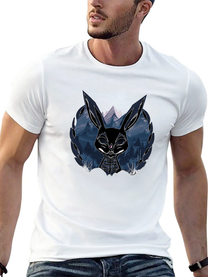 Camiseta Negra con Diseño de Conejo Oscuro