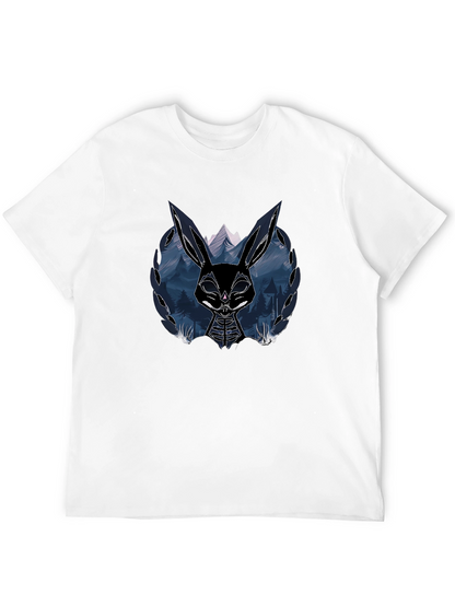 Camiseta Negra con Diseño de Conejo Oscuro