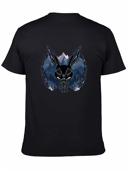 Camiseta Negra con Diseño de Conejo Oscuro