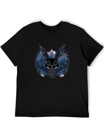 Camiseta Negra con Diseño de Conejo Oscuro