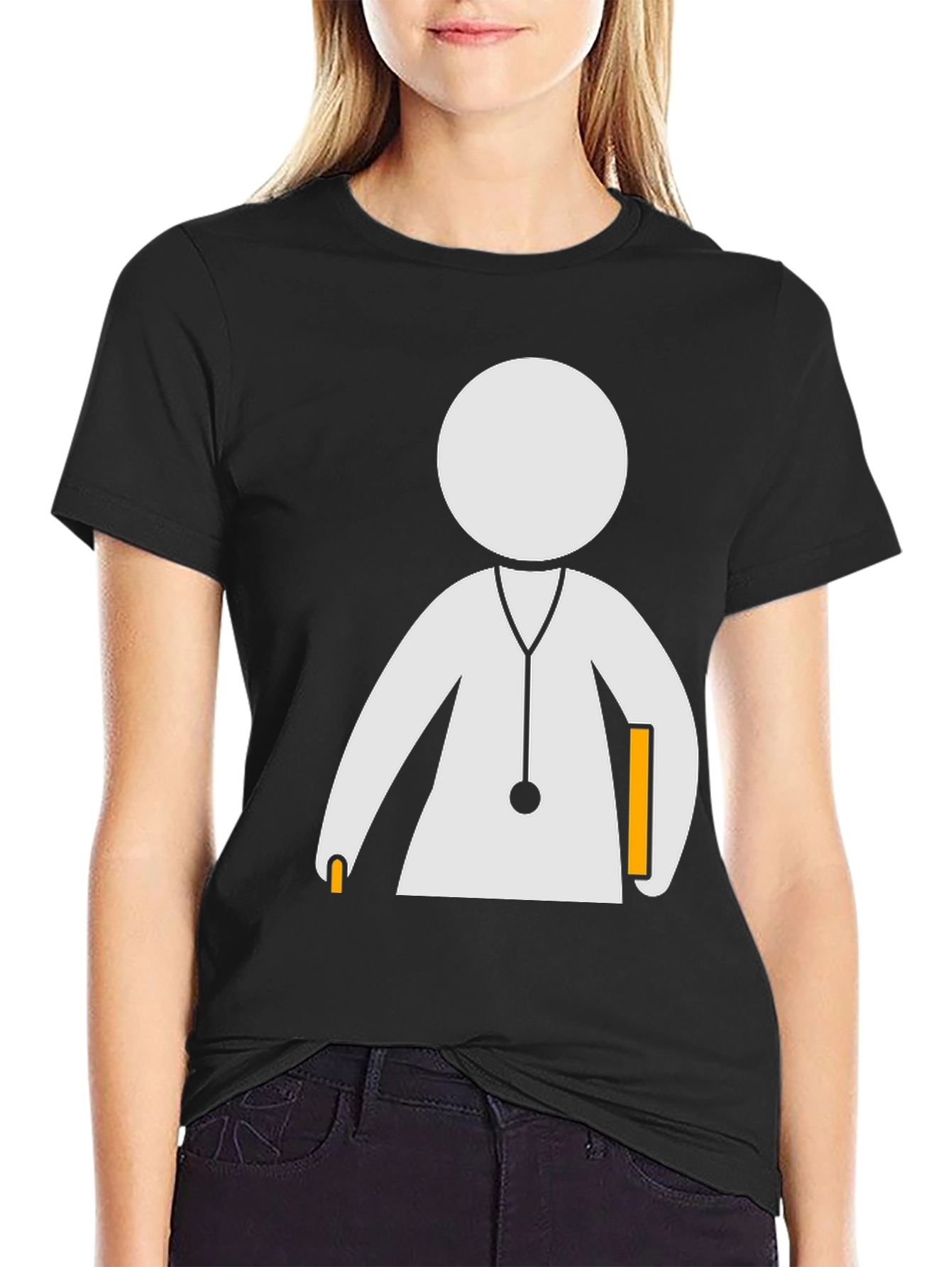 Camiseta Negra con Diseño de Doctor