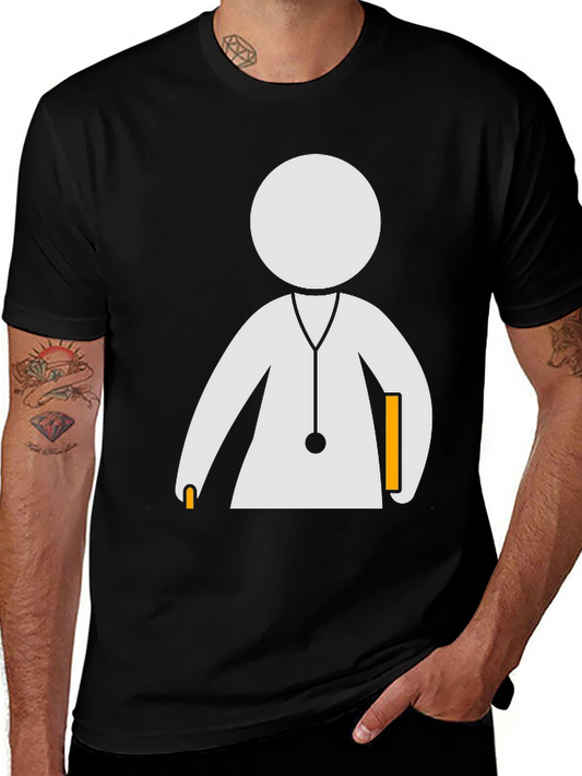 Camiseta Negra con Diseño de Doctor