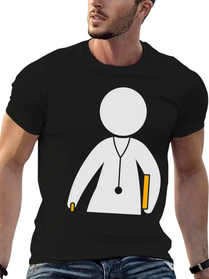 Camiseta Negra con Diseño de Doctor