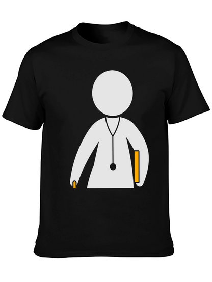 Camiseta Negra con Diseño de Doctor