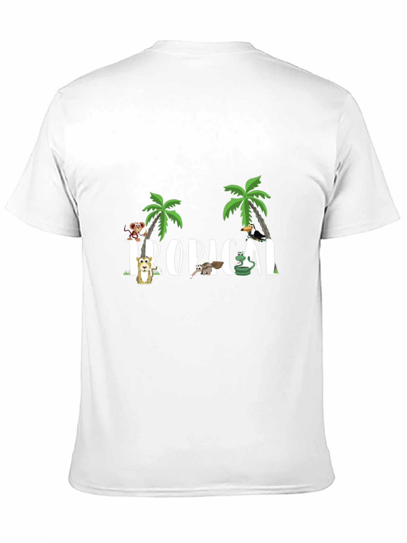 Camiseta Negra Tropical Animales Divertidos