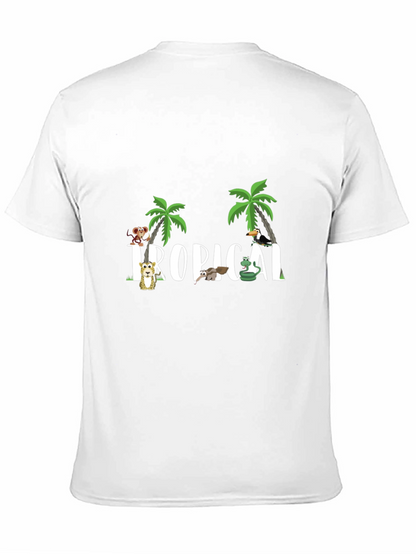 Camiseta Negra Tropical Animales Divertidos