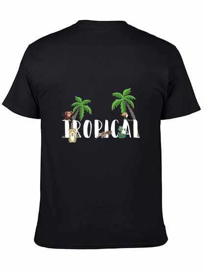 Camiseta Negra Tropical Animales Divertidos
