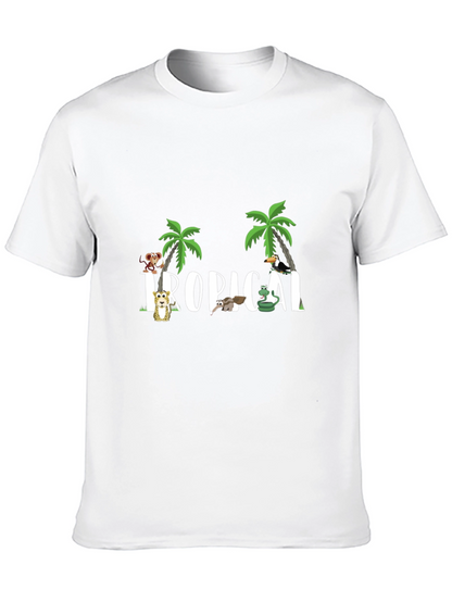 Camiseta Negra Tropical Animales Divertidos